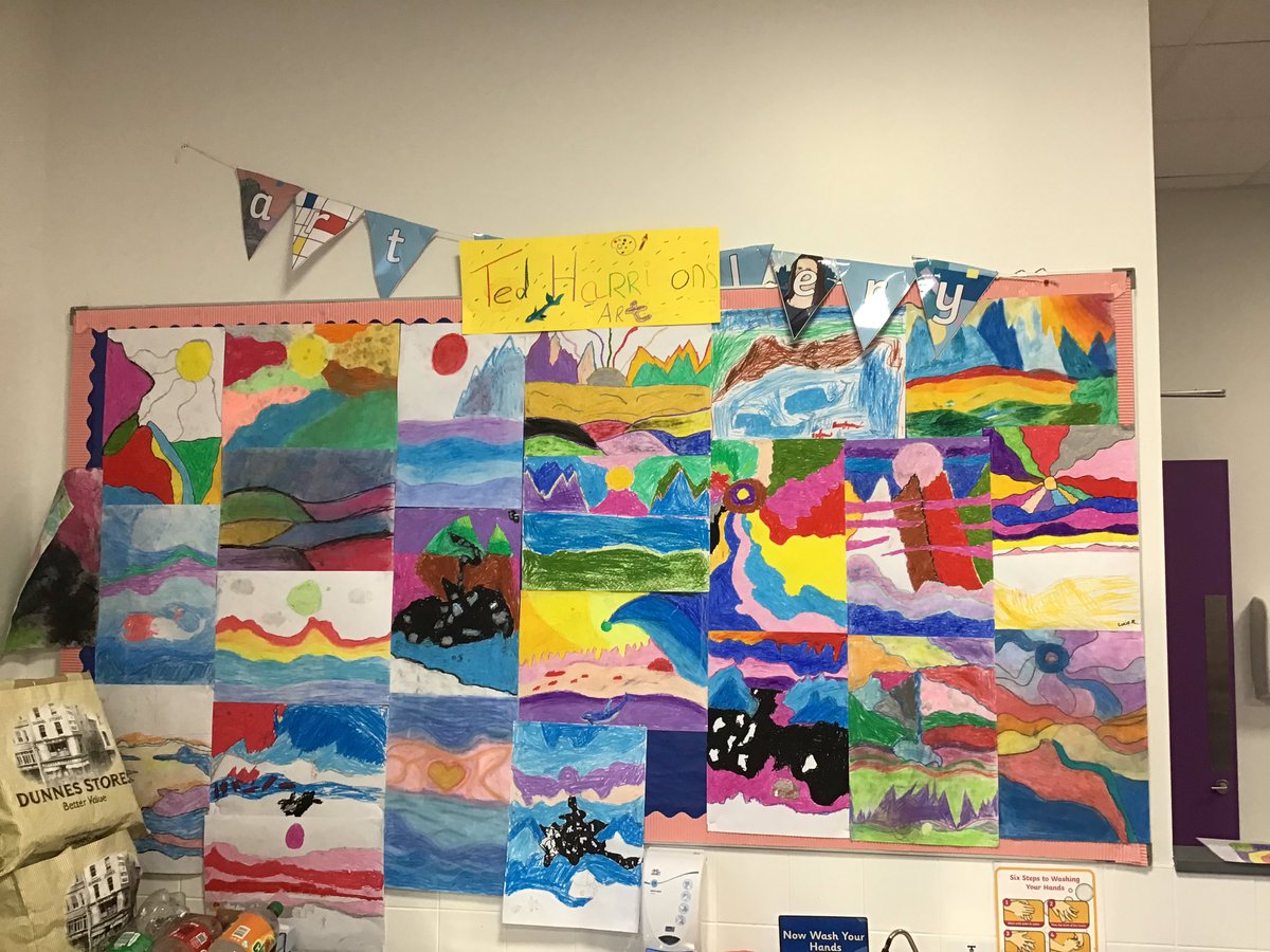 CitywestS's tweet photo. Room 12 have been showing their artistic side over last two weeks. We were inspired by the work of Ted Harrison and the polar regions! #cscns #artwork https://t.co/AnuWqYWOgC