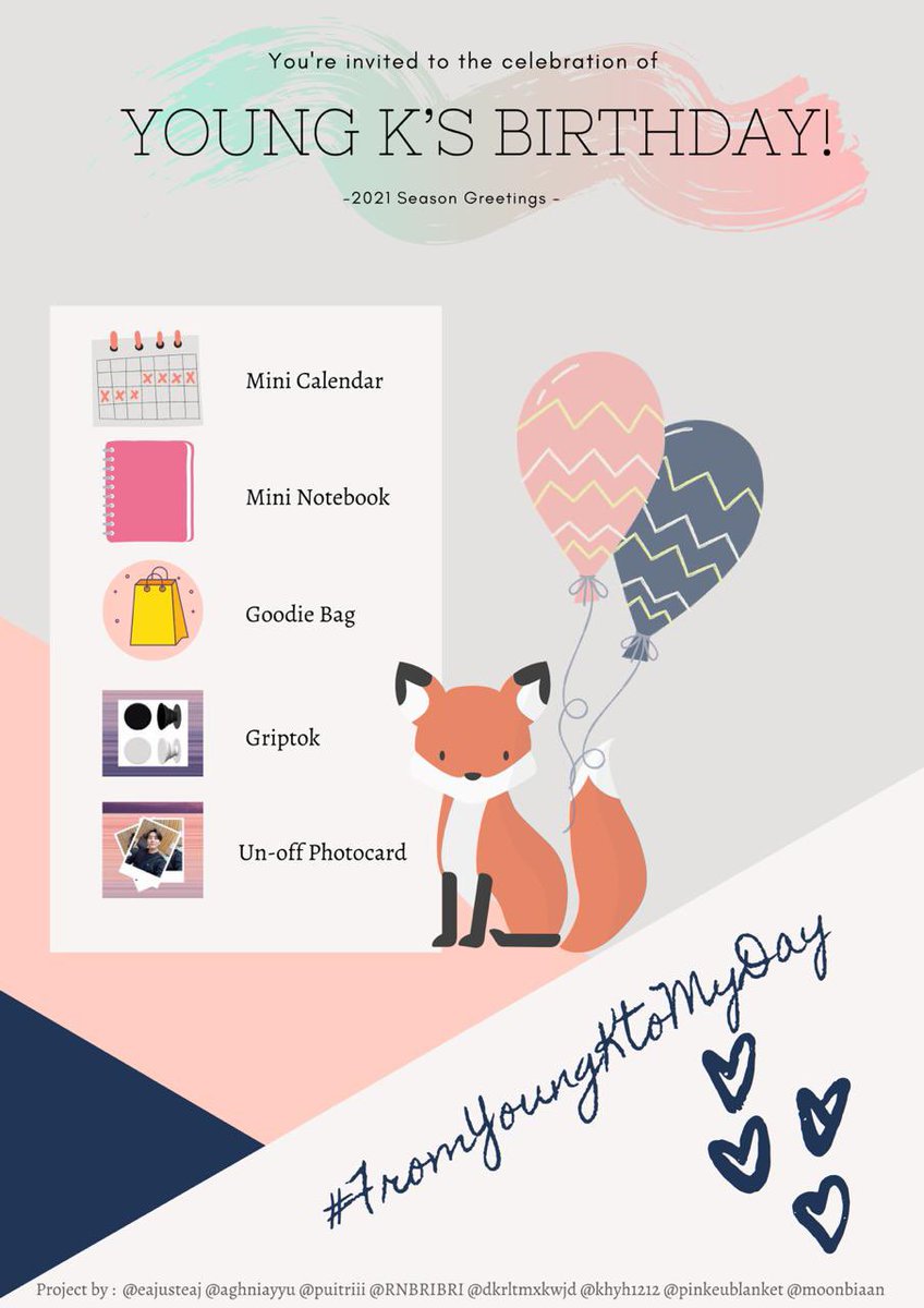pinkeublanket's tweet photo. My Day Ina, Are you ready for YOUNG K’s BIRTHDAY???
We have special package #FromYoungKtoMyDay FOR FREE!!

Details soon! 

Project by : @eajusteaj @aghniayyu @puitriii @RNBRIBRI @dkrltmxkwjd @khyh1212 @pinkeublanket @moonbiaan 
#YoungKBirthdayProject #YoungKBirthday #YoungK #Day6 https://t.co/Og7RPVkciL