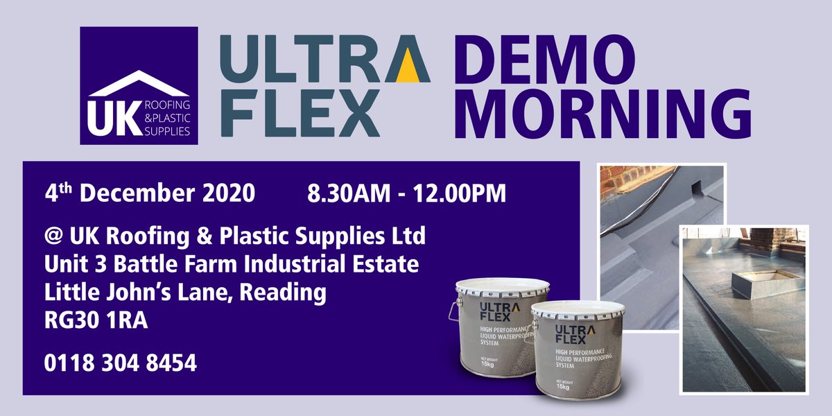 We would like to invite you to join us at our Reading branch this Friday for the first of our Supplier Demo Days as @Ultra_Flex_ introduce their high performance liquid waterproofing system. Details below.