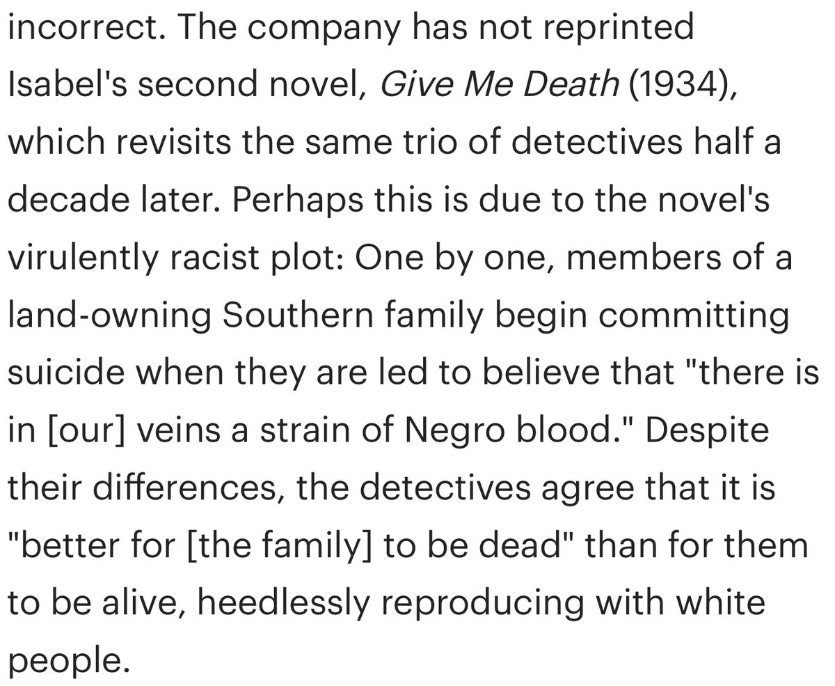 In addition to coauthoring the Myers-Briggs test, Isabel Briggs Myers wrote two mystery novels. Here is the plot of the second one.