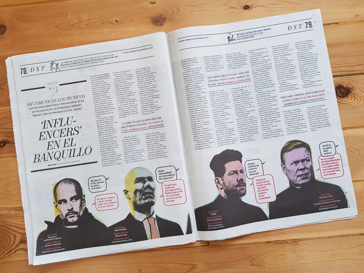 📰 El diario <a href="/elmundoes/">EL MUNDO</a> nos dedicó este domingo una doble página para analizar la #comunicación e imagen pública de cuatro de los entrenadores más influyentes del momento: <a href="/PepTeam/">PepTeam</a> #Guardiola, #Zidane, <a href="/RonaldKoeman/">Ronald Koeman</a> y <a href="/Simeone/">Diego Pablo Simeone</a>. 

Puedes leerlo aquí: bit.ly/39s5ezW