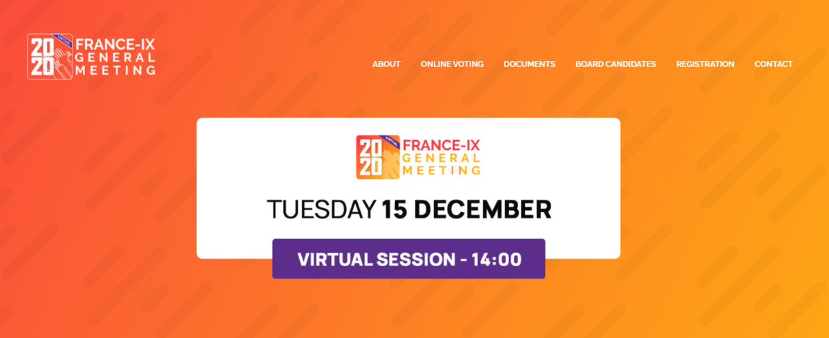 Registration to our virtual GM on 15/12 is open! The session will include an update on last year's achievements, future perspectives with the vote for the merger with Rezopole &amp; election of 2 new Board members (7 candidates running). Info &amp; registration:
👇franceix.net/en/general-mee…