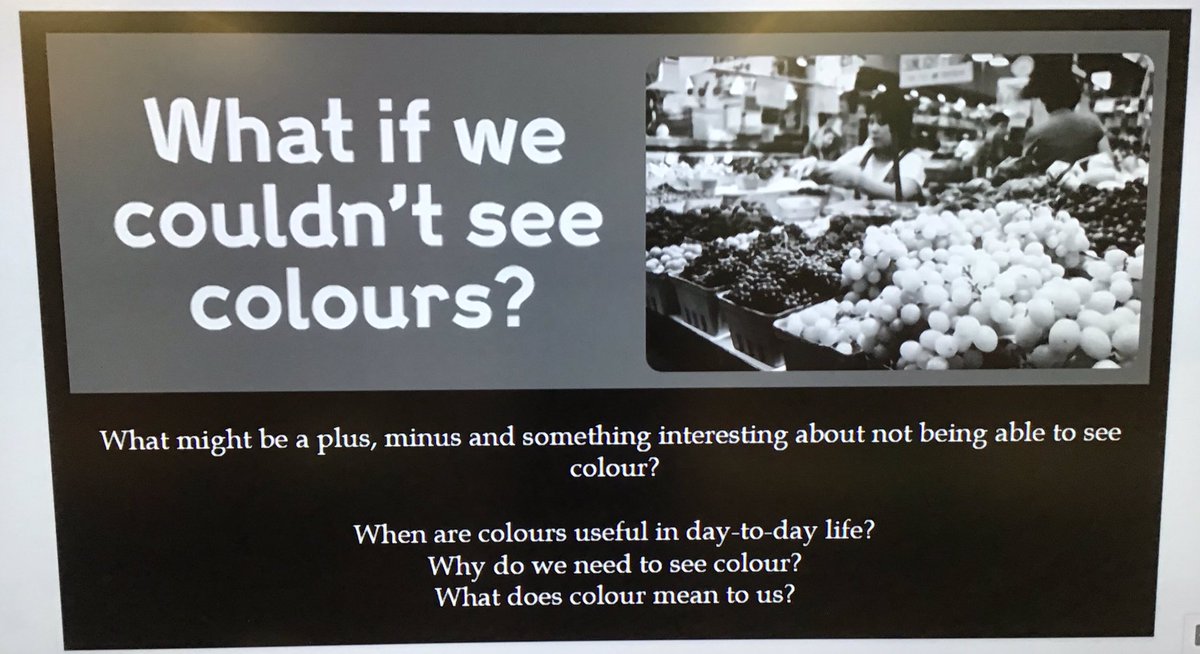 MissMHMPS's tweet photo. Year 6 @HerbMorrPriSch used Exlporify today to discuss: What if we didn’t see colours? @MissWardHMPS We are going to think about this question further tomorrow! #HMPSScience https://t.co/hjRfXFNxis