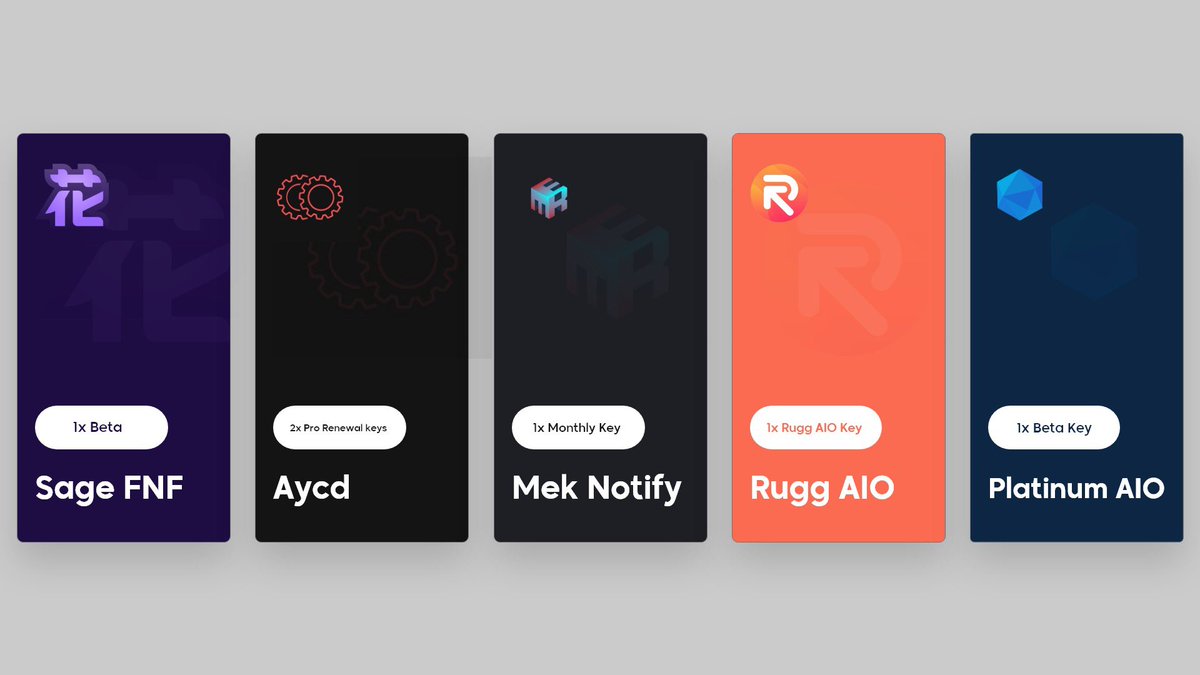 MEKNotify's tweet photo. Huge Giveaway !!

Rules: 
Follow : @SageFNF @MEKNotify @Platinum_AIO @aycdio @RuggAIO 

RT &amp; LIKE 

Prizes :
1x Sage beta 
1x Mek Notify key 
1x Platinum AIO beta key 
2x Aycd pro renewals 
1x Rugg AIO key 

Ends :48 hours https://t.co/Jt8StFttIR