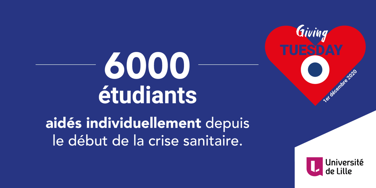 univ_lille's tweet photo. #ULille participe au #GivingTuesdayFr ! Toute la journée, retrouvez nos actions sur Twitter et découvrez comment rejoindre le mouvement ! #GivingTuesday 

👉Le saviez-vous ? Depuis le début de la crise sanitaire, plus de 6⃣0⃣0⃣0⃣ étudiants ont ��té aidés individuellement 🤗 https://t.co/IJXT9o2x8g