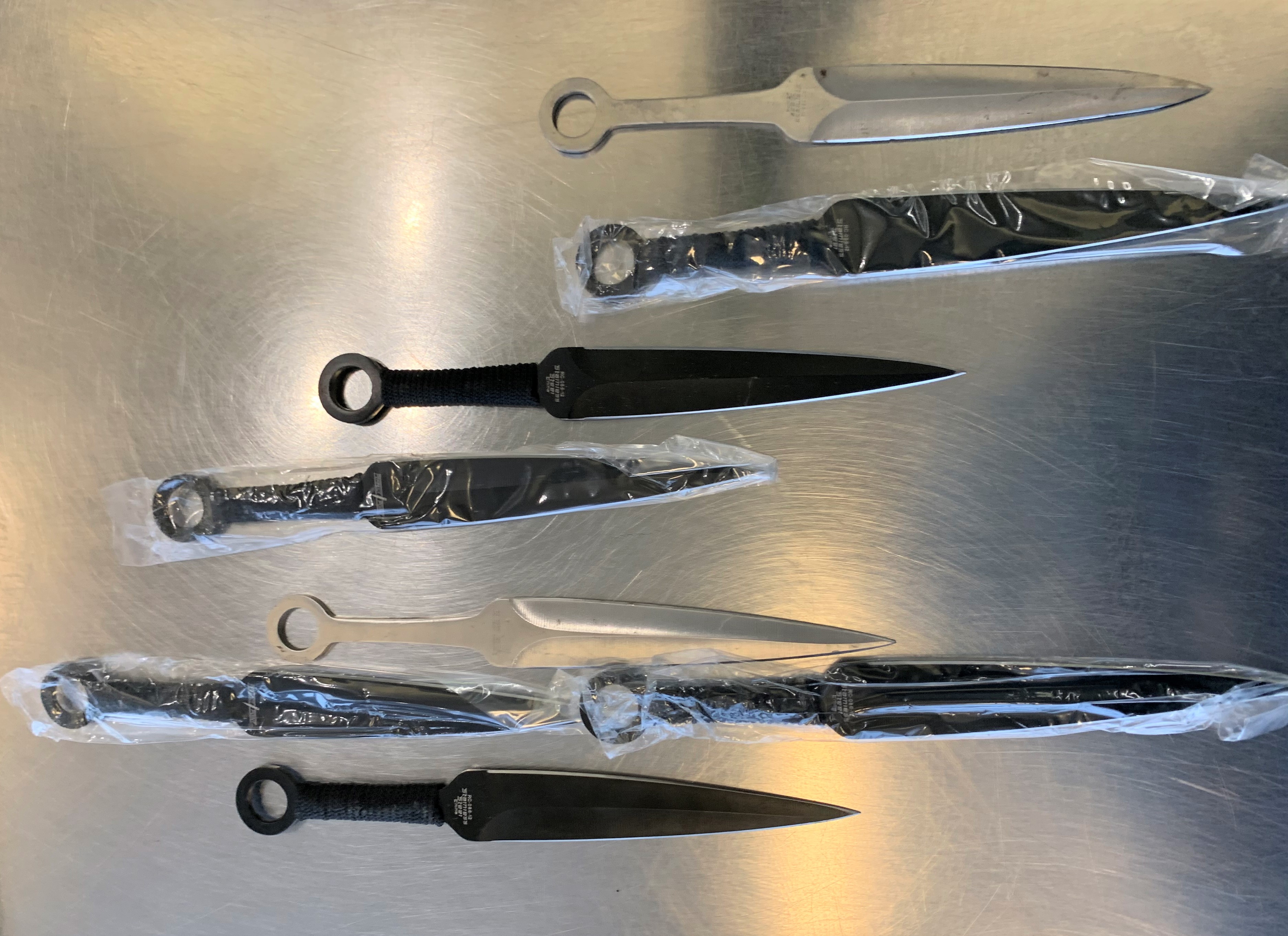 TSA_NewEngland on Twitter: "This morning #TSA officers @BostonLogan discovered these knives during security screening. knives look cool, but they're not allowed in your carry on bag. Be sure these are