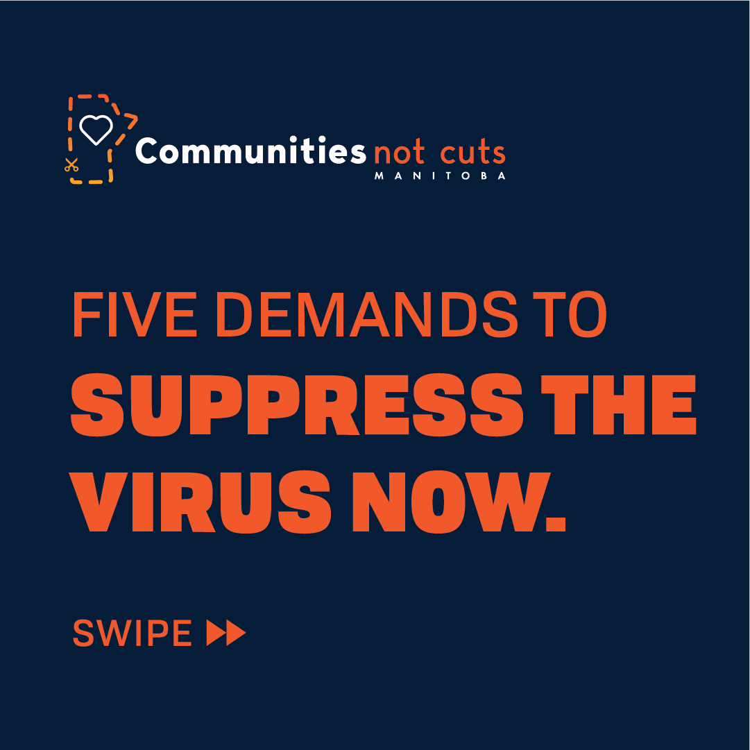 The Manitoba PC government’s pandemic policy has failed. Let’s learn from what’s worked in other countries and implement a socially just pandemic response in Manitoba! for a list of demands! #mbpoli  #Covid19mbSign the petition here:  https://www.cncmanitoba.ca/suppressthevirus