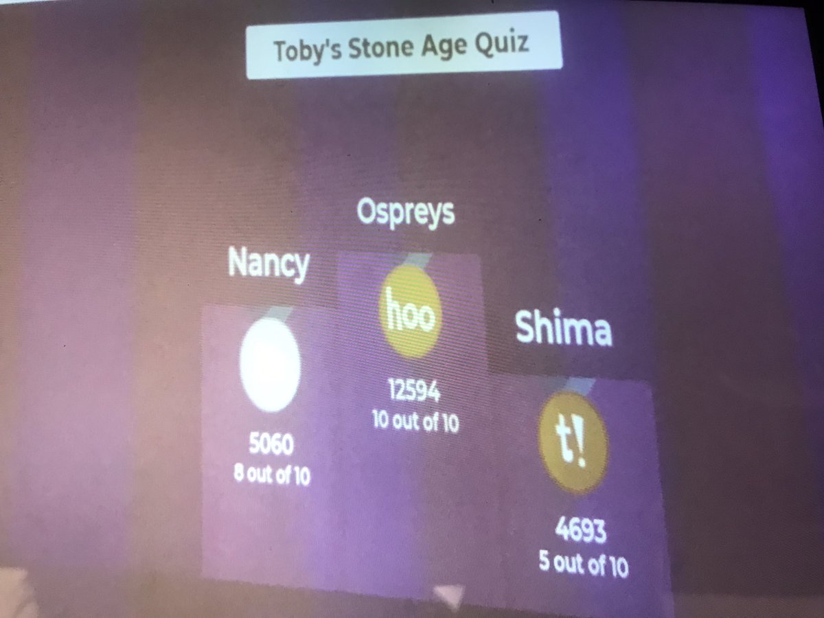 MrsB_Eddy's tweet photo. @Faye_Lou1se @ClivetheCrane Thank you for a wonderful Stone Age quiz Toby. Ospreys loved completing your quiz today, we were very excited to come in 1st place! 👏🏻🎉 https://t.co/wRS39Xhus0