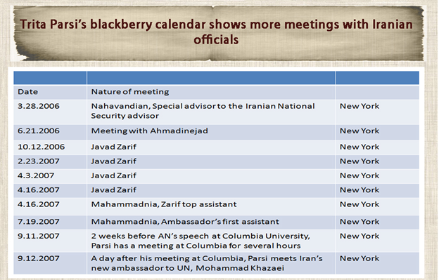 9) Parsi had direct access to senior Iranian regime officials: - Former president Mahmoud Ahmadinejad -Zarif (on several occasions) -Nahavandian, special advisor to Iran’s National Security advisor -Gholamhossein Mohammadnia, Zarif’s top assistant iraniansforum.com/index.php/fact…