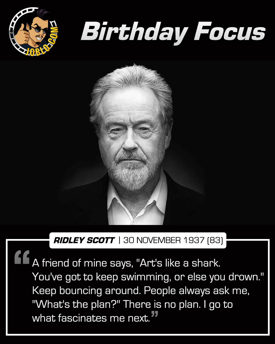 Happy 83rd birthday to the incredible Ridley Scott! 