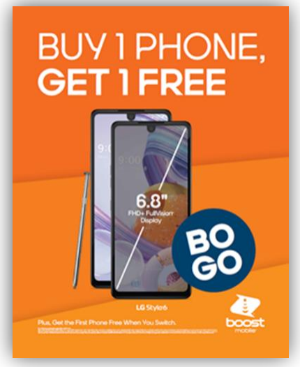 BoostMichigan's tweet image. Buy One Get One (BOGO) Promotion on
LG Stylo 6
Effective
11/10/20 - 1/7/21
LG Stylo 6 “Buy One” handset for FREE with new Port-in ($149.99 for New non port) and get second “Get One” LG Stylo 6 for FREE (New non port or Port-in) when When You Switch both on any eligible plan!