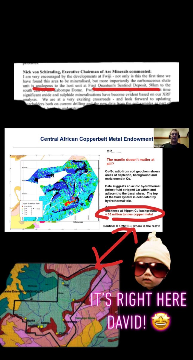 He talks about looking for a huge amount of “missing copper” geologically related to FQM’s Sentinel - 25m tonne in fact - which is yet to be discovered.Its tangible that some of this missing copper could be located in zaco/zamsort. Hence Anglos interest in  #ARCM