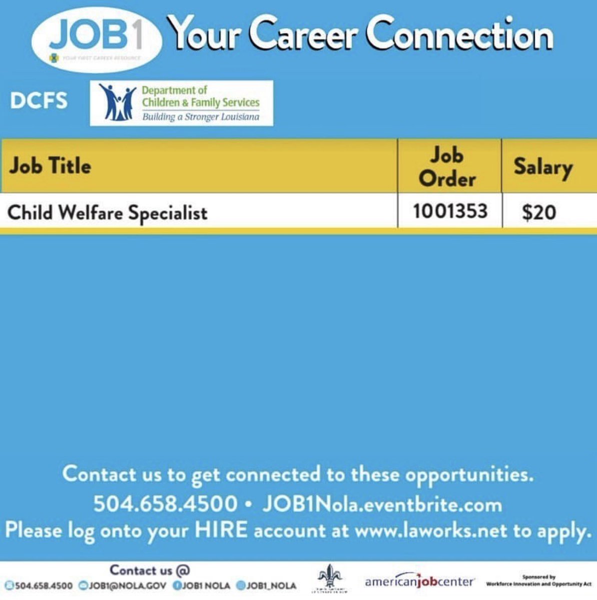 mayorcantrell's tweet photo. #JOBS: Are you in search of a career? Let JOB1 assist you. Connect at https://t.co/W9OkxIQHNT or call 504.658.4500 for more information. #cityofyes #worknola #nolajobs #nola #neworleans #nolacareers #hirenola #maskupnola #cityofyes https://t.co/oH1GJRJdXz