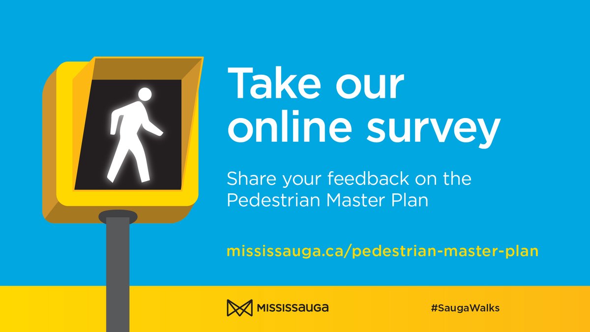 citymississauga's tweet photo. LAST CHANCE: Take our survey to have your say on the Pedestrian Master Plan today. Share your feedback to help us refresh the vision and confirm priorities for the plan. https://t.co/EYLrrWAlCo #SaugaWalks https://t.co/zr7FDy8wx2