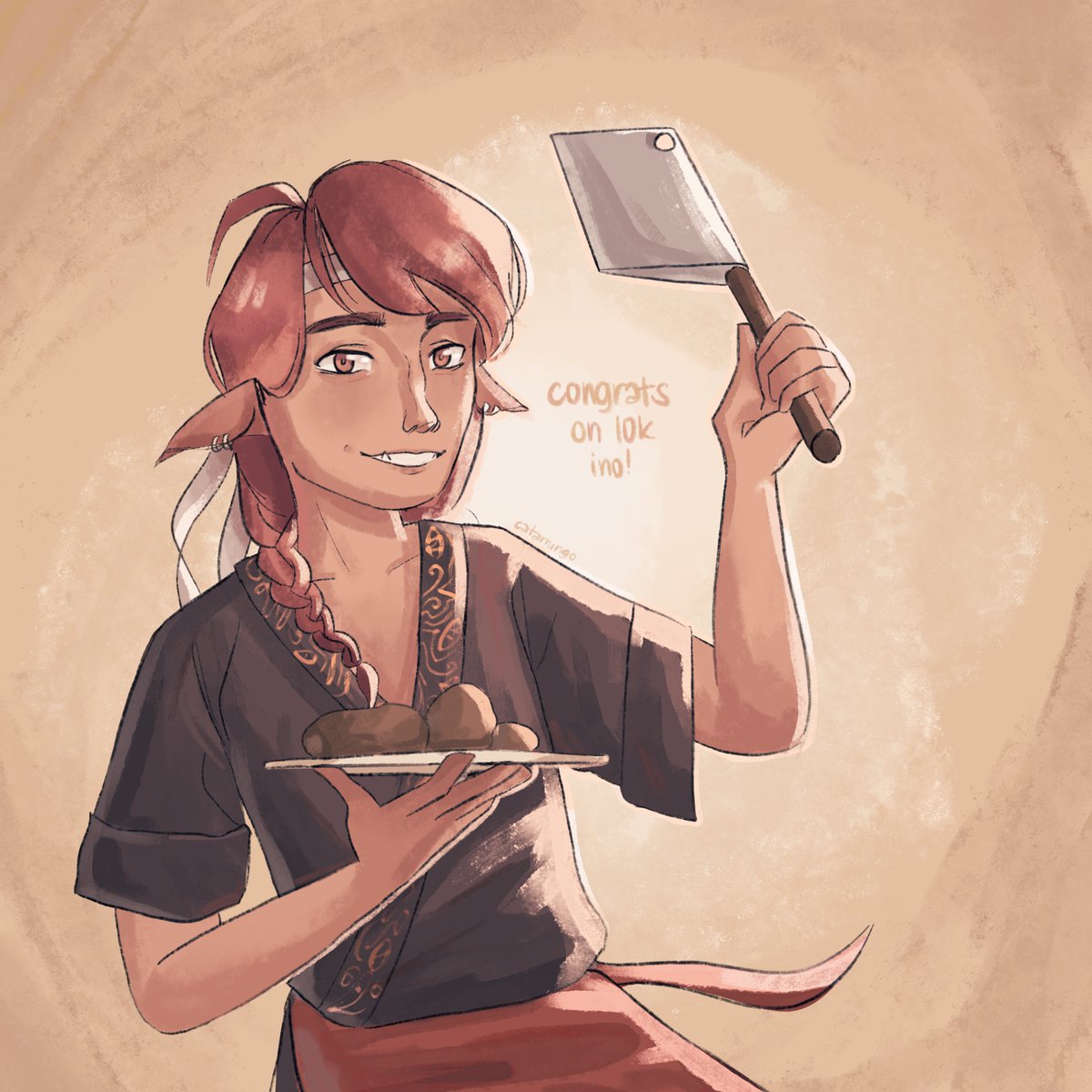 catabingo's tweet photo. congratulations on 10k @inozuart !! here's techno chef :) #inozuart10k #technofanart https://t.co/cKqI35L5YG