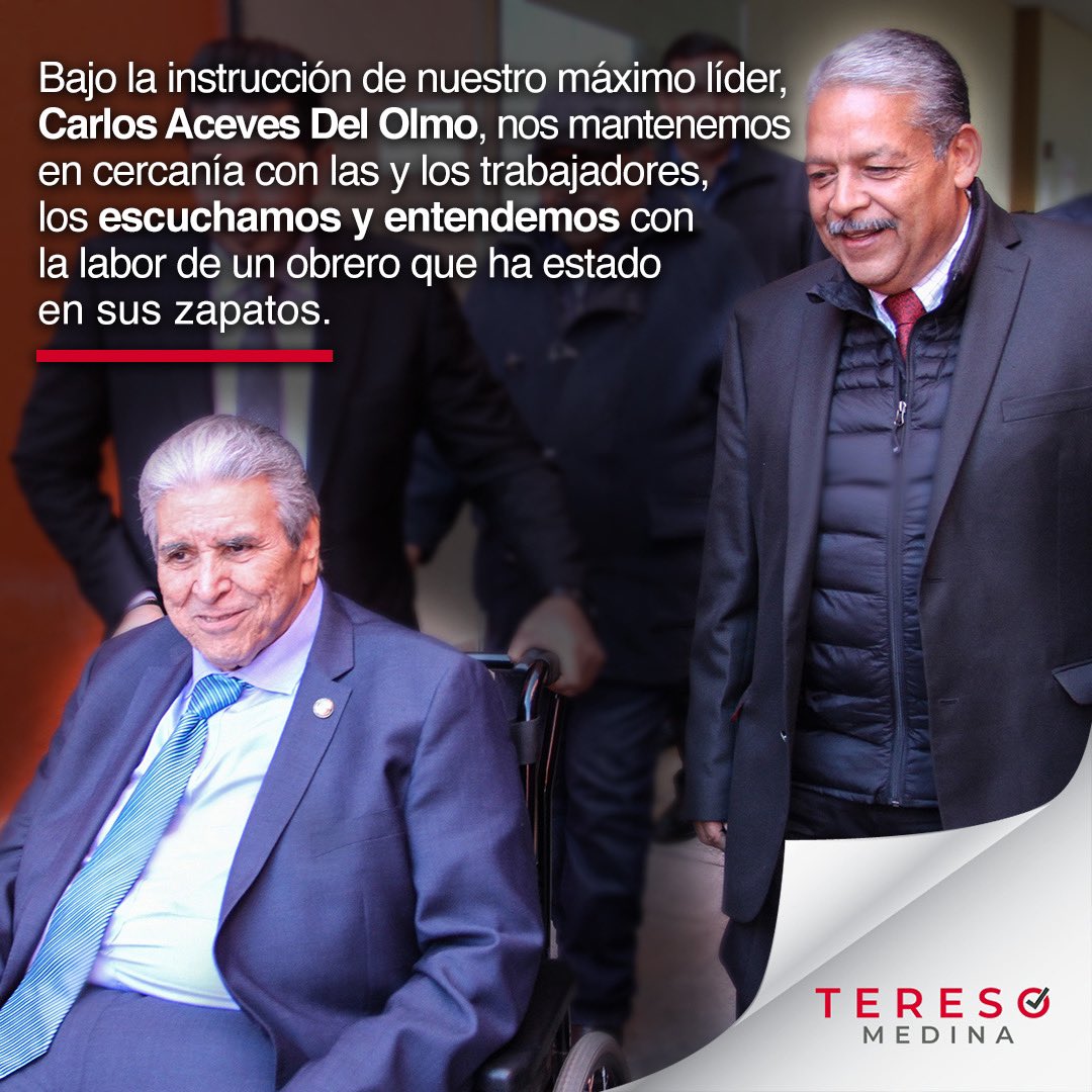 tereso_medina's tweet photo. La @CTM_MX cuenta con un dirigente que entiende a las y los trabajadores, el Senador @CarlosAceves_, ya que en ellos encuentra su origen, por lo que día a día, se esfuerza por un mayor bienestar para ellos y sus familias. https://t.co/6eLkacxnRh