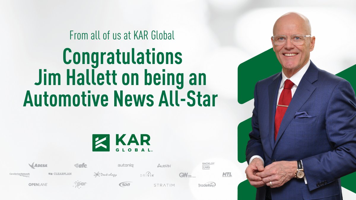 OPENLANEnews's tweet photo. Please join us in congratulating Jim Hallett on his All-Star award from @Automotive_News!

Read the full article here: https://t.co/YozgcKz3sH

#KARGlobalLeadership | #Automotive | #WholesaleAutomotive https://t.co/WHvYE5bNMZ