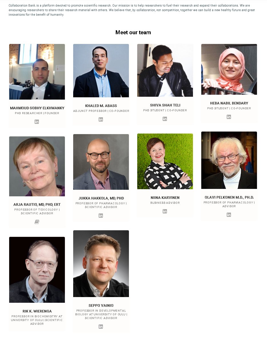 CollaborationB3's tweet photo. Meet the Collaboration bank team who are there for you to find and to share the research materials among the researchers globally. https://t.co/vNR2f2HRqx https://t.co/ryT04IjuYW