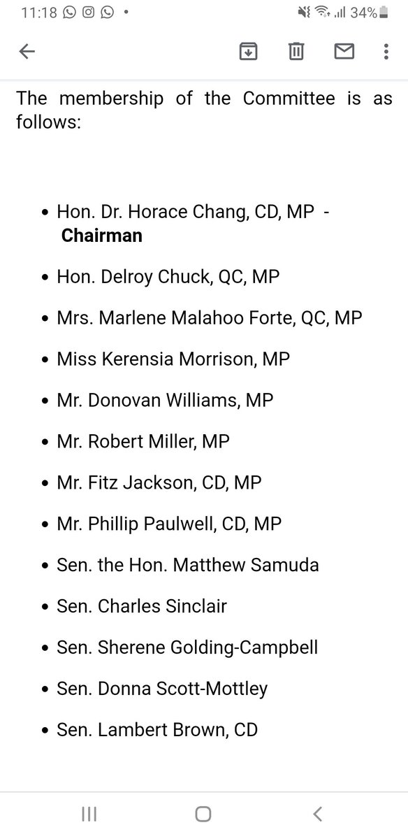 MalahooForteMP's tweet photo. #JointSelectCommittee of #HousesofParliament #Jamaica named to considee & report on #ZonesofSpecialOperationsAct2017 #ZOSO https://t.co/gwYtJ59xbv