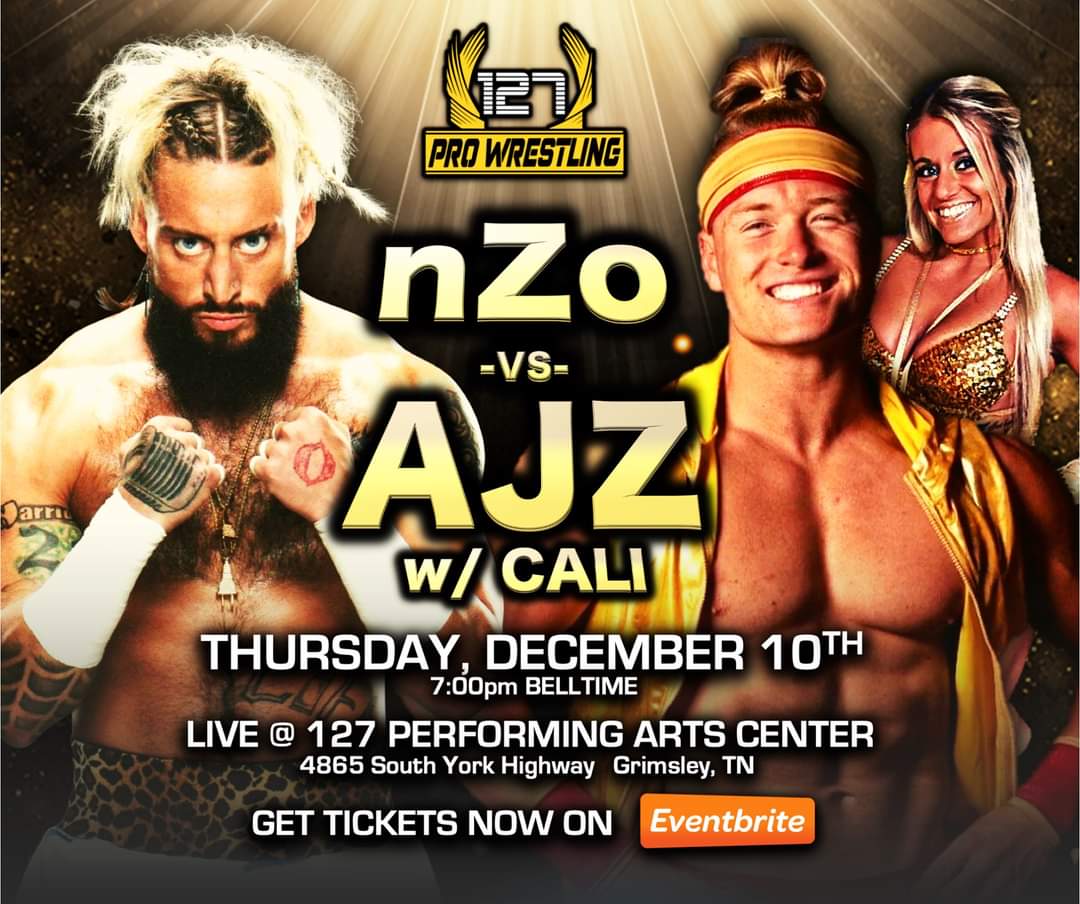 Dec 10th X-mas comes early!
<a href="/RealNickAldis/">Nick Aldis</a> vs <a href="/FlyinBrianJr/">glo</a> 
<a href="/real1/">REAL1 (FKA Enzo Amore)</a> vs #ajz 
Rumors of a 3rd being added to that huge match!
#nwa
#tenpoundsofgold
Get your tickets here:
eventbrite.com/e/127-pro-wres…