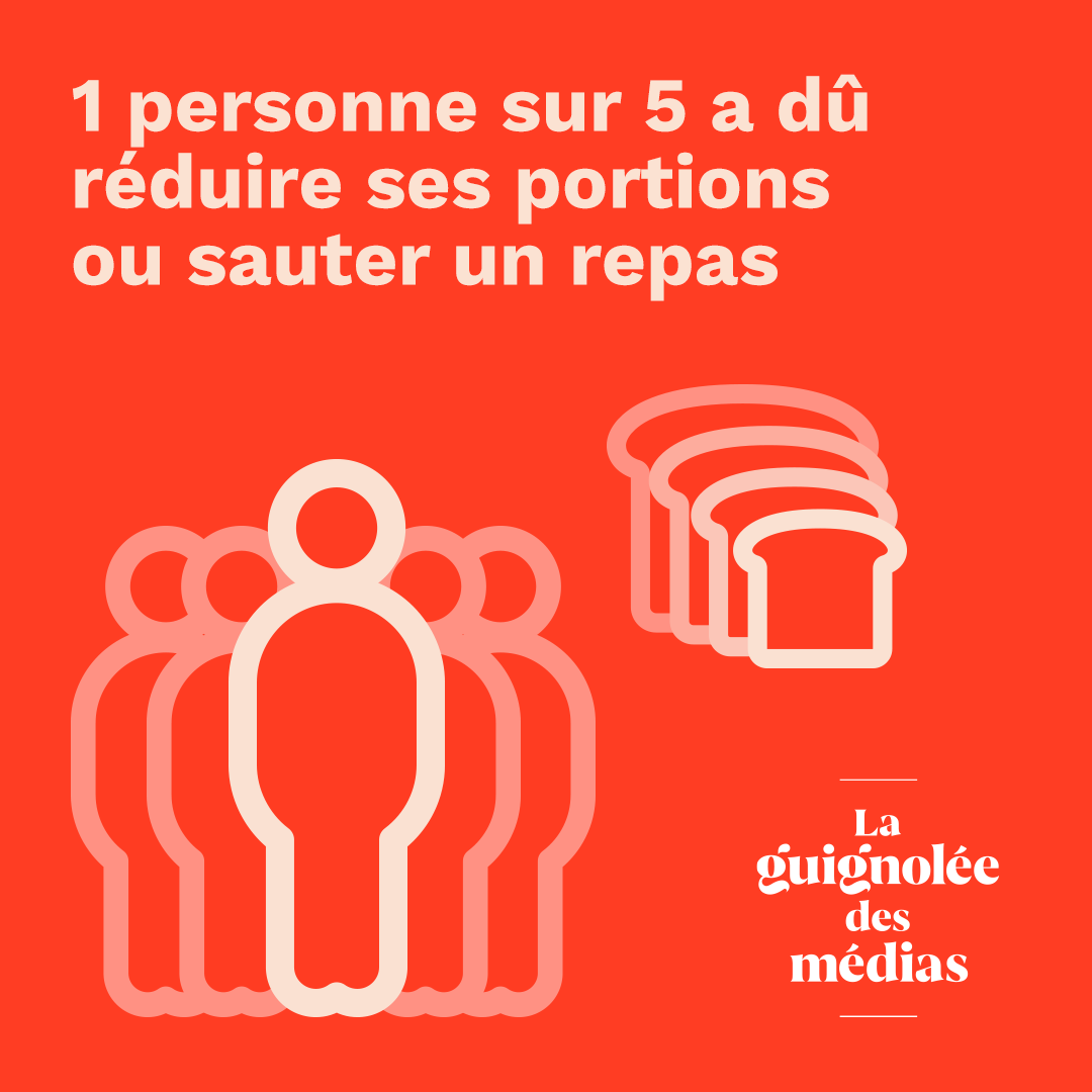 GuignoleeMedias's tweet photo. Depuis mars, 1 Québécois sur cinq a dû se priver d’aliments de base, 18 % ont été forcés de renoncer à l’achat de médicaments et 17 % sont incapables de manger des repas équilibrés. 🍽
Jusqu'au 24 décembre, donnez pour nous aider à nourrir ces familles  : https://t.co/16h4drWerU https://t.co/vy3MQLZYGG