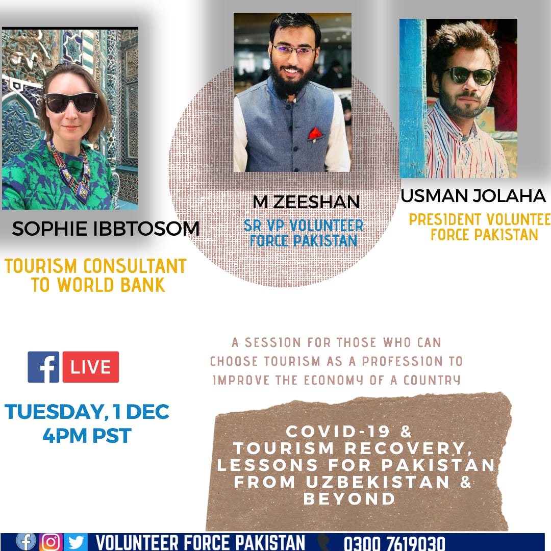 Tomorrow at 11am GMT I'll be talking to @vforcepakistan about tourism recovery after COVID-19, sharing my experience from Uzbekistan and beyond. Do join in the conversation. 😀