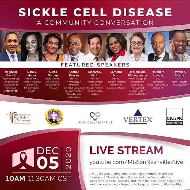 The Sickle Cell Foundation of Tennessee (@sicklecelltn) on Twitter photo We are looking forward to this amazing conversation on sickle cell disease.  Thanks to all the partners and participants #sicklecell We are looking forward to this amazing conversation on sickle cell disease.  Thanks to all the partners and participants #sicklecell