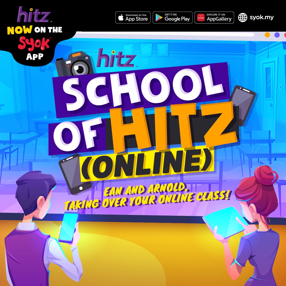 hitzdotmy's tweet photo. #SchoolOfHITZ is BACK and Ean and Arnold are ready to crash your online class! 🔥 All you need to do is NOMINATE your class! 💯 Head to our website now to submit your details! https://t.co/6htMjGs27S #SchoolOfHITZ #HITZMorningCrew https://t.co/INPwAuj4AT