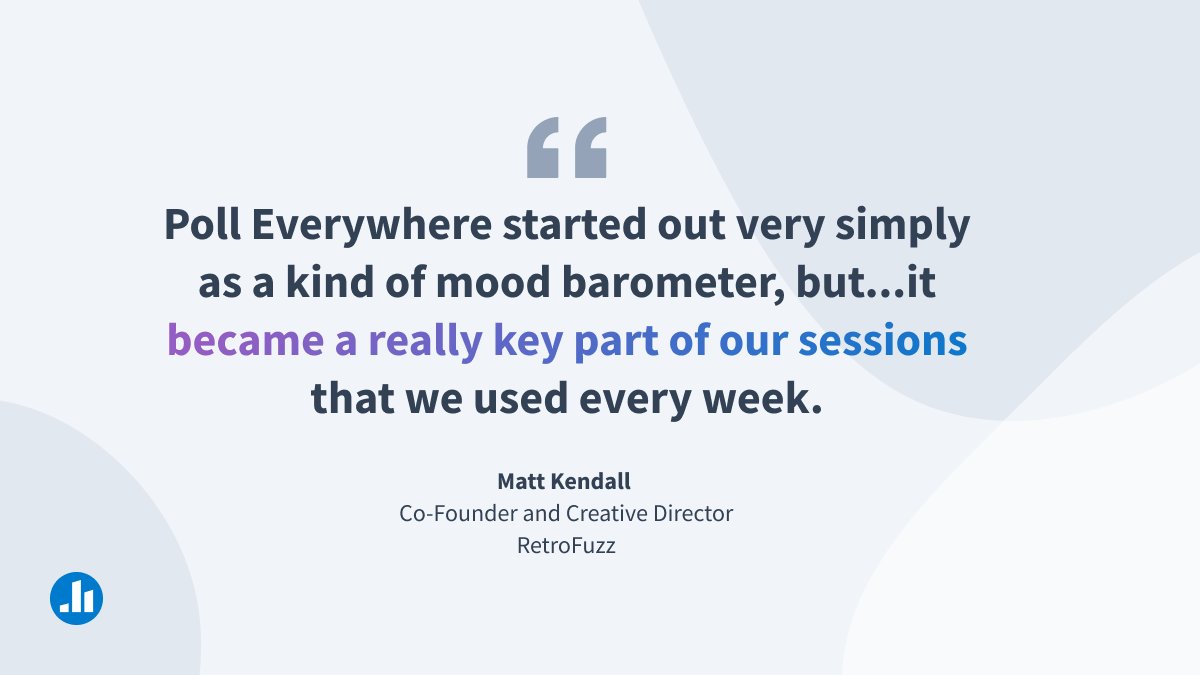 polleverywhere's tweet photo. How can you keep attendees engaged and attentive during a #virtualworkshop? Read how @matthewkendall from @retrofuzz does so in this case study: https://t.co/7IyeMtRZwo https://t.co/X6Jei3Fdk4
