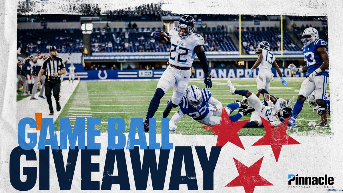 Titans's tweet photo. 🏈 @titansbanking Game Ball Giveaway 🏈

Retweet and follow @Titans for the chance to win an official game ball from our victory over the Colts. https://t.co/hHxRifIDdA