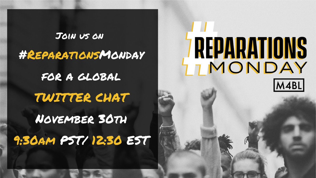 today is #ReparationsMonday 🙌🏾🙌🏾 learn more about why we demand restitution by downloading the M4BL reparations toolkit bit.ly/2JuULbW