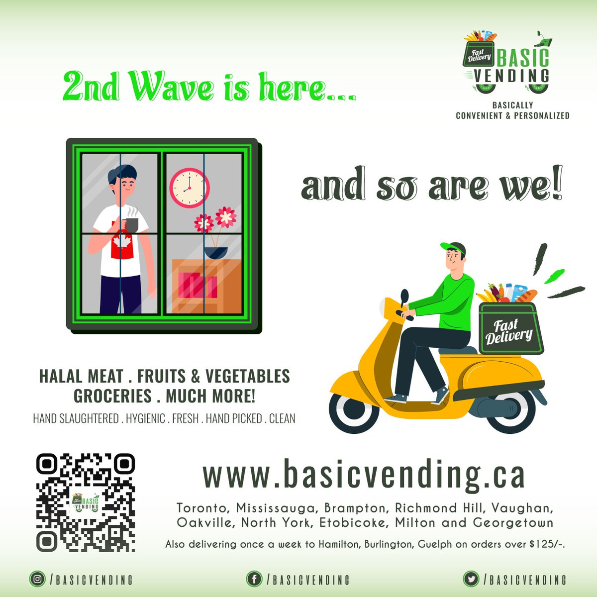basicvending's tweet photo. 2nd Wave Is Here...And So Are We!

Delivering #HalalMeat, #FreshProduce, #Groceries and Lots of Other Daily Needs Directly To Your Doorstep! Order Now at https://t.co/vEdjPn56kd

#stayhome #staysafe #stayhealthy #staypositive #stayhomestaysafe #onlinegroceries https://t.co/TzBQyFdV6L