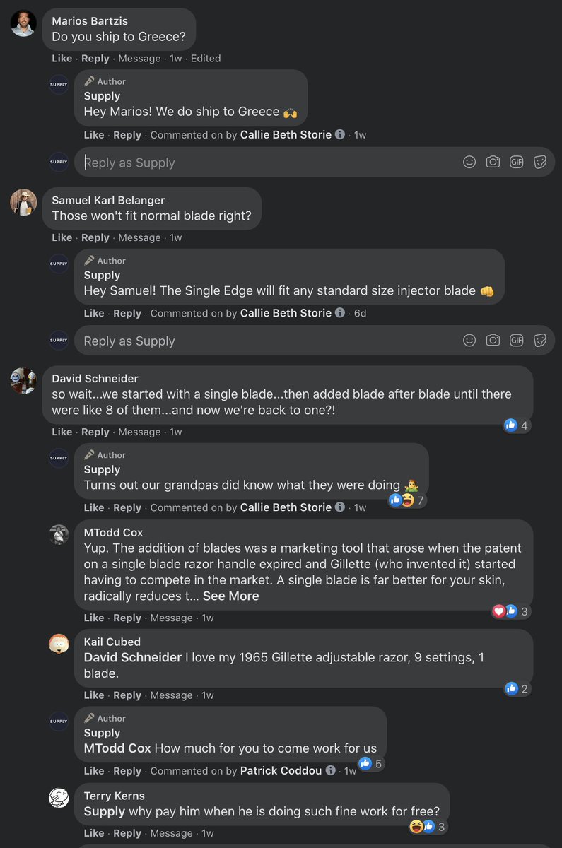 One of our best performing ads right now is over 1.5 years old and has the lowest production value of any ads we've run this year. 

Why? 

We've spent a year and a half curating and responding to all of the comments.