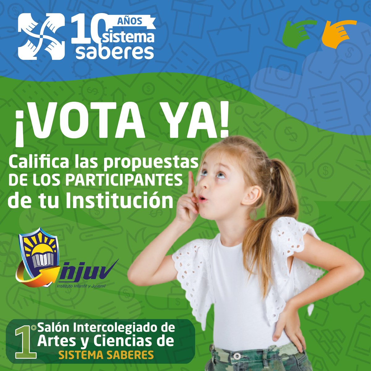 sistemasaberes's tweet photo. Te invitamos a calificar las propuestas de los participantes para que tengan más oportunidades de ganar, recuerda que las votaciones están disponibles hasta el día 0️⃣2️⃣ de diciembre, apoya tu colegio. #intercolegiado #sistemasaberes #comunidadsaberes Instituto Infantil y Juvenil https://t.co/Dro0bCYvg3