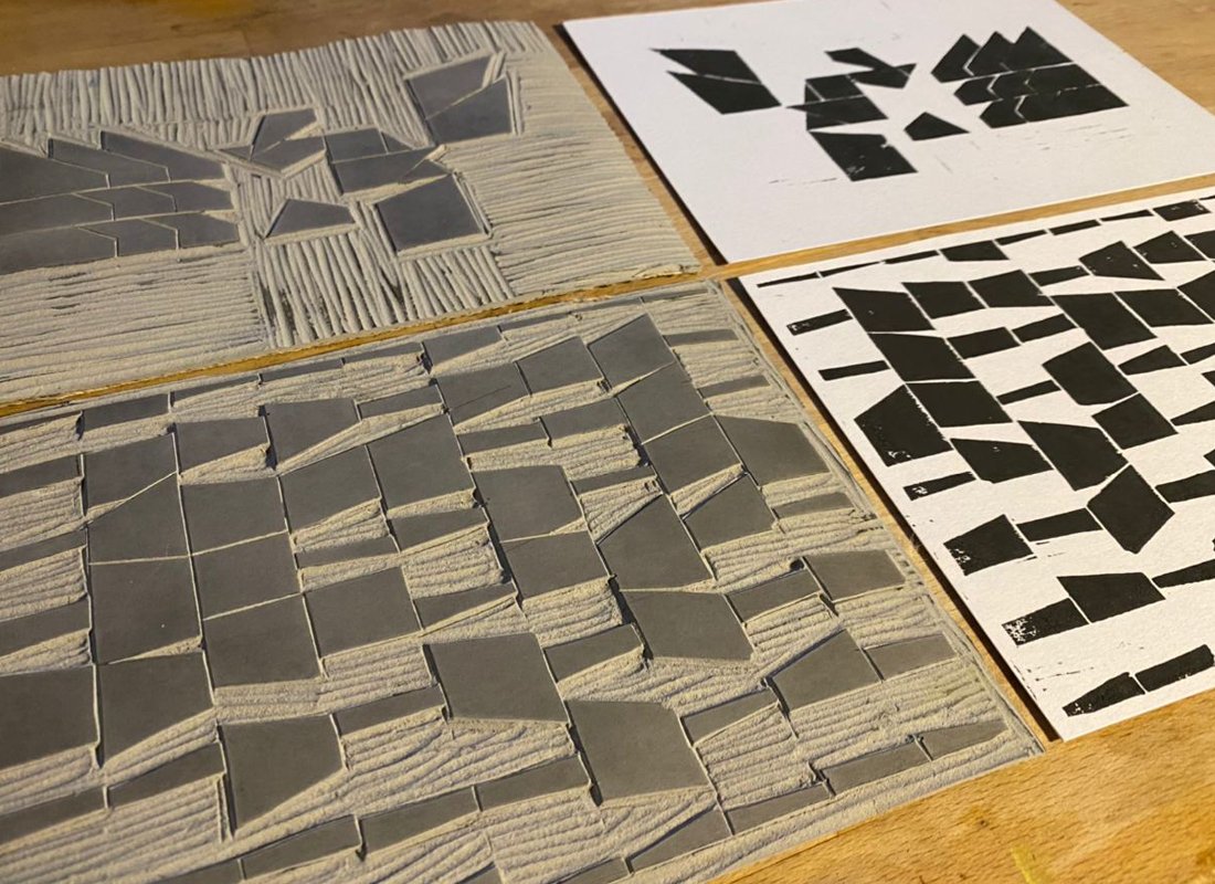 sasj_nl's tweet photo. Recently I started experimenting with making Lino cut prints of my generative artworks; a fun laborious activity during home-shackled-lockdown-days. I'm hoping to put some up for sale in the not to distant future, but first: more experiments! https://t.co/qzT1Mrdy5A
