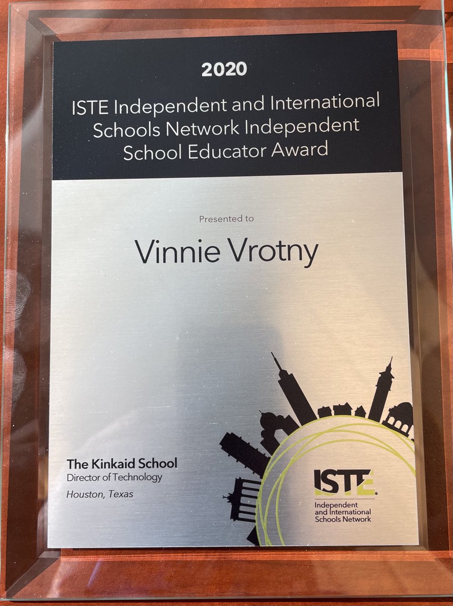 Honored to be recognized for my contributions to the Independent and International School Learning Network. #ISTE20 #iste2020 #iste20LIVE #notatiste