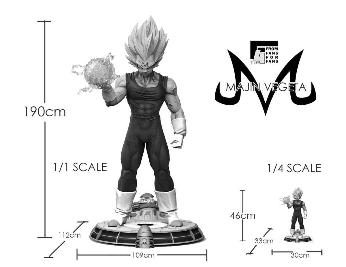 DBZcom's tweet image. 🔥 F4 Studio annonce une résine &quot;grandeur nature&quot; de 1m90 de MAJIN VEGETA (et une version plus petite à échelle 1/4).
