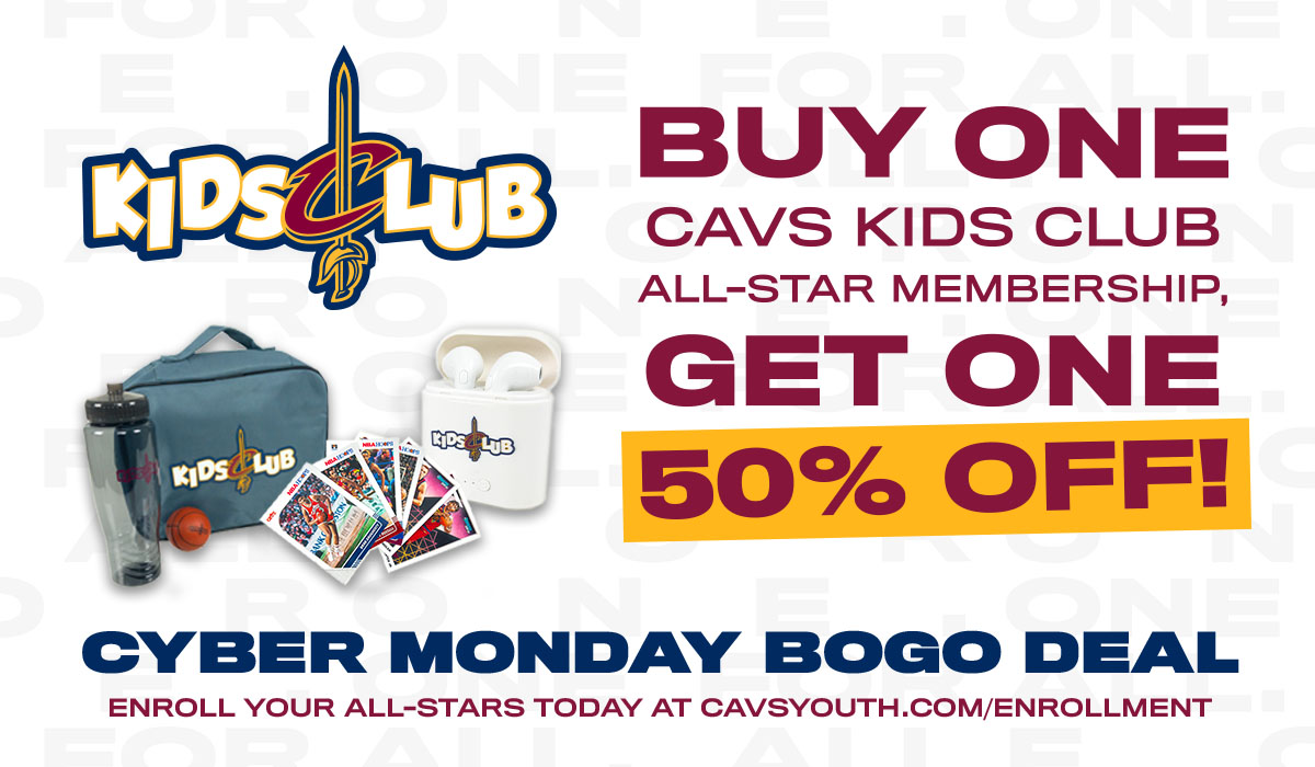 Today is the FINAL day to take advantage of this #CavsKidsClub BOGO deal! A #CavsKids Club membership includes invites to exclusive events, a membership pack with @cavs swag, a ticket to a 2020-2021 home game, and MORE!
Enroll Now: https://t.co/6EYZN8GvIr https://t.co/WUSwlmfpjK
