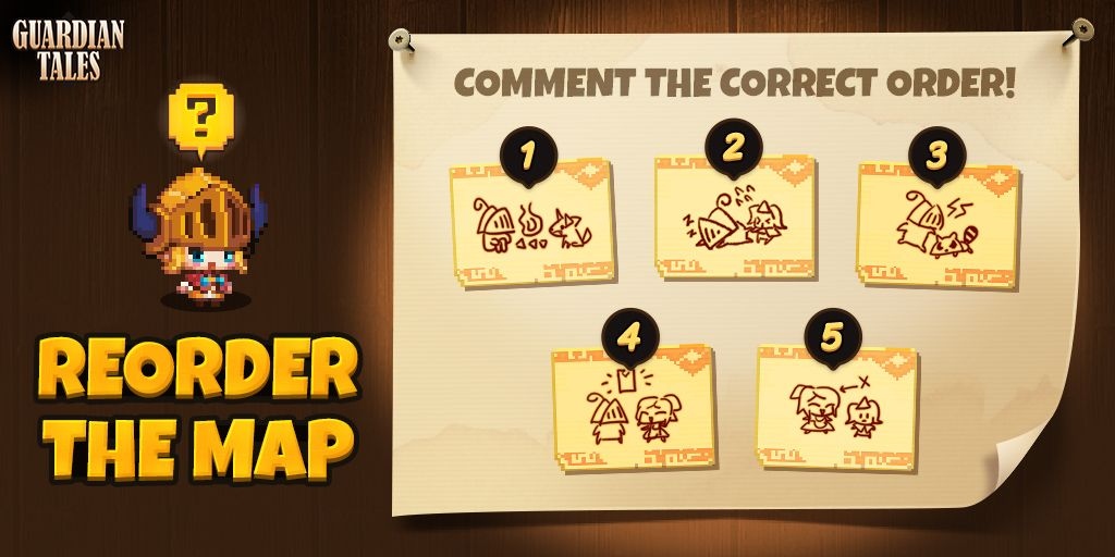 GuardianTalesEN's tweet photo. The stages below are randomly mixed! Comment the correct order of these stages to win prizes!⁠ Details: https://t.co/uRyKvhcpUt
⁠
❗Please use the answer format: 1-2-3-4-5

📅 Event Dates⁠
Nov 30 to Dec 6 (1 week)⁠
Answer Announcement: Dec 8 at 9am PST⁠
Rewards: Dec 9 https://t.co/xIj83Hw93I