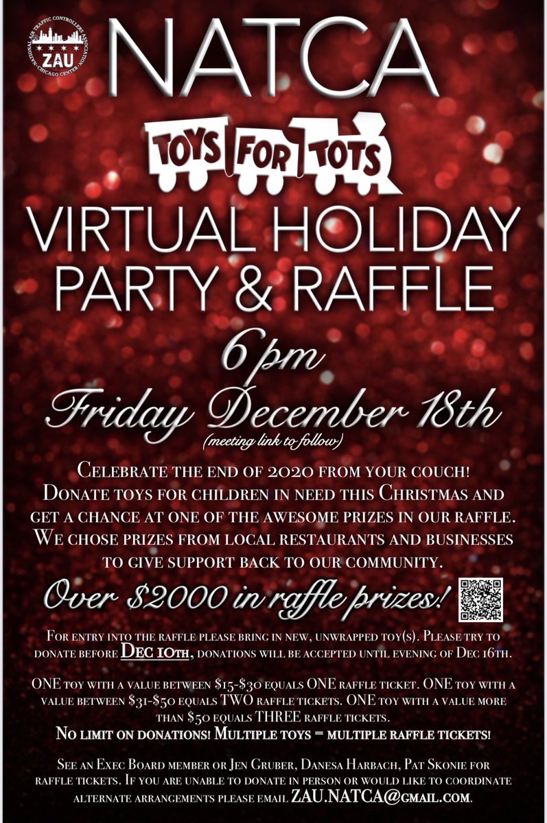 Friday Dec 18th
6pm central
#ToysForTots #NATCA
Our annual Christmas party has gone virtual this year! DM us if you aren’t a ZAU NATCA member...we’d love to have you in attendance as well🎅🏻
Trivia, Scavenger Hunt, Best-Dressed, Raffle Prizes, and more!
@AirTrafficAJ <a href="/HughesBlake/">Gravitational Anomaly</a>