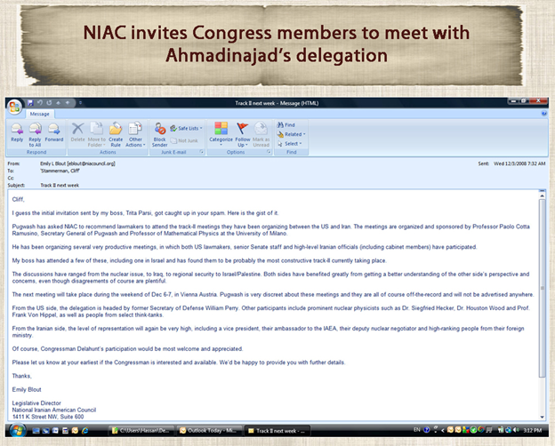 Heshmat Alavi (@HeshmatAlavi) on Twitter photo 2020-11-30 17:07:49 29) December 3, 2008—Follow up email from NIAC inviting Members of Congress to meet with Ahmadinejad’s delegation. 29) December 3, 2008—Follow up email from NIAC inviting Members of Congress to meet with Ahmadinejad’s delegation.