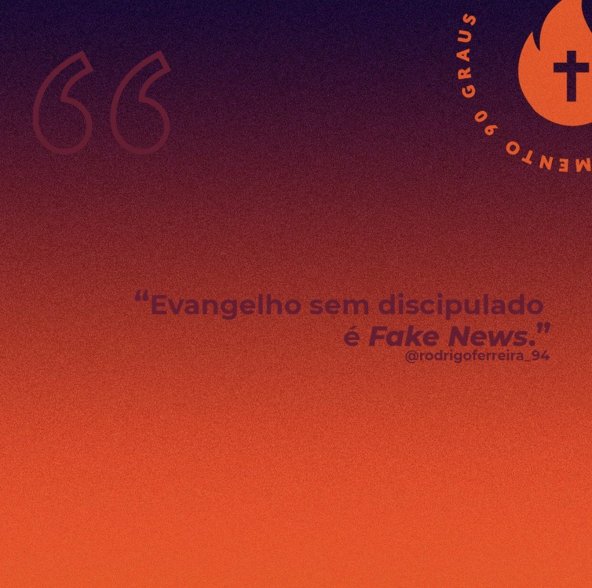 90Movimento's tweet photo. No discipulado transmitimos profundamente a Natureza de Cristo e sua palavra.

Se de fato conhecemos e temos a Cristo como Senhor, Salvador e Amigo, é impossível que o Espírito Santo não nos envie ao discipulado.

Continuação nos comentários... https://t.co/2xntqHPRiA