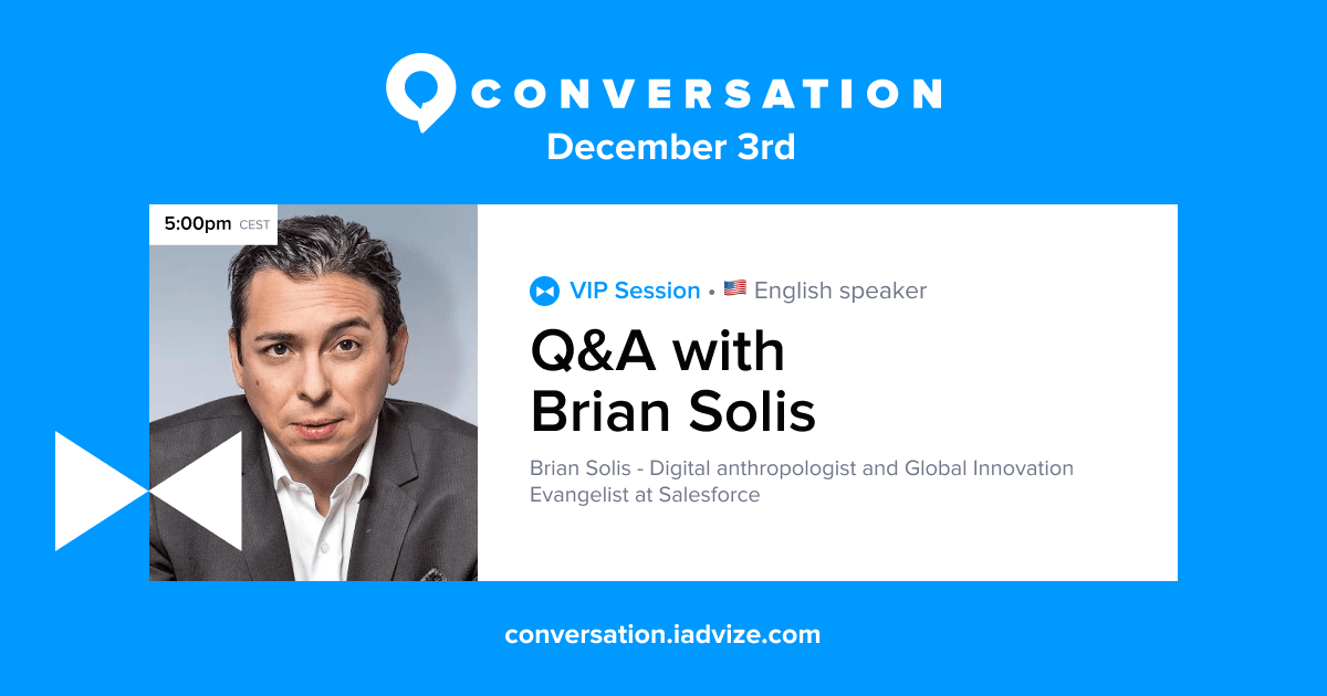 👀 <a href="/briansolis/">Brian Solis</a> will be live for a #Q&amp;A on December 3! 

Digital experiences, trends, AI, customer relations, business growth… 🤓 Prepare your questions! 💬

hubs.ly/H0BsclG0

#Conversation20