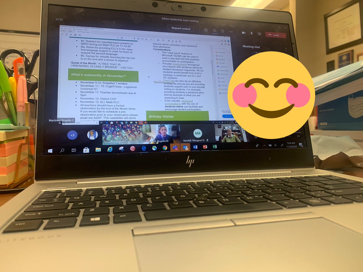 LopezprinciPAL's tweet photo. The best time to coach leaders is during a crisis. Im so proud of our @edison_school admin team as they share dept updates instructional support & best practices during our weekly meeting today. 🙌🏽 @kirsten_forgets @MegKRandall @donawhi @maiyamoore26 @rmarti36 #edisonlightbulbs https://t.co/YOwxqpAv2K