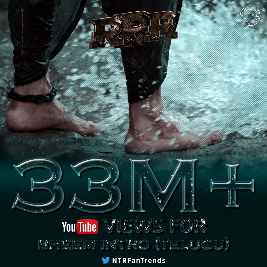 NTRFanTrends's tweet photo. 33M Views For Bheem Intro 🔥

Getting Ready To Become The Most Watched Telugu Teaser Ever 💪

Watch Here : https://t.co/hyecWPIMtl

#RamarajuForBheem @tarak9999 https://t.co/MOBUB5pIQw