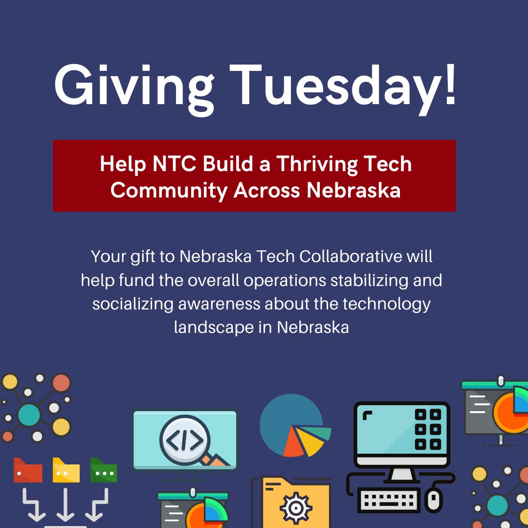neb_tech's tweet image. #GivingTuesday is right around the corner!  Help us raise money to build a thriving #tech community in Nebraska.

#NeTechProud

nebtechcollab.com/donate/