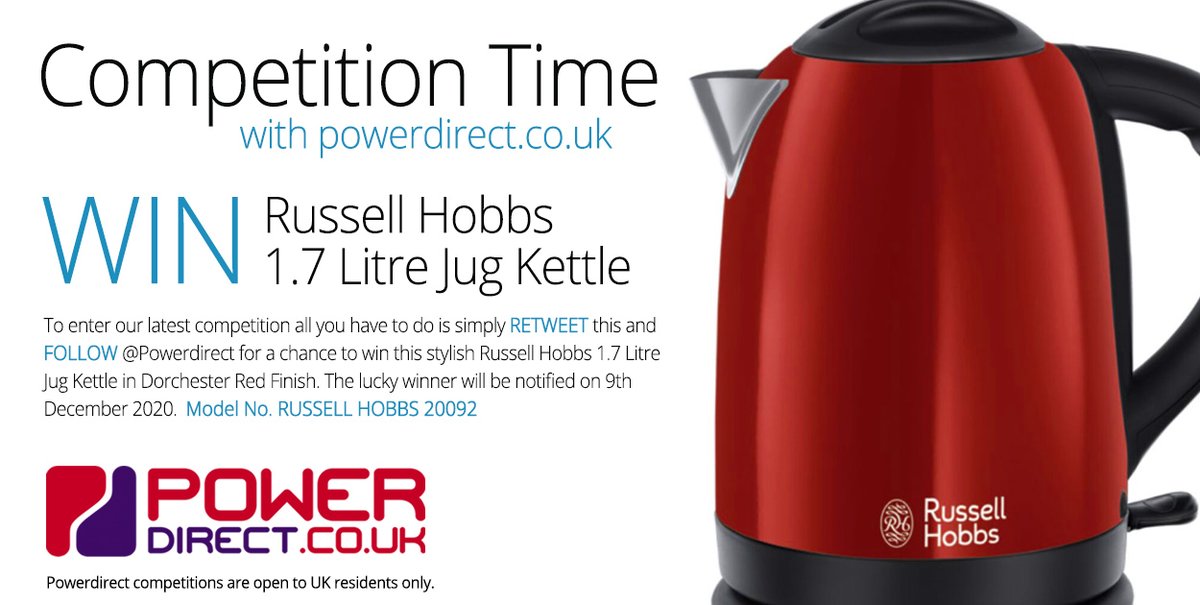 #MondayMotivation... #Free to Enter @PowerDirectUK #Competition #Giveaway... Simply Retweet and Follow for a chance to #Win a Russell Hobbs 1.7 Litre Jug Kettle. Drawn 9th December 2020.