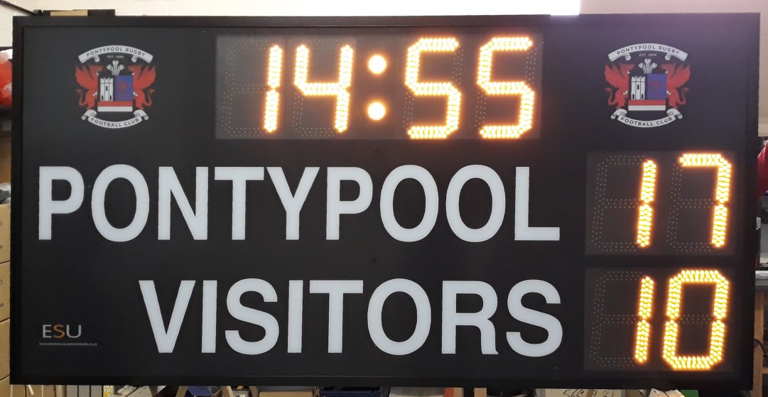 esuscoreboards's tweet photo. Another custom scoreboard complete @PontypoolRFC Contact us today to see how your club scoreboard might look. #electronicscoreboards https://t.co/PXxWpfN0Xh