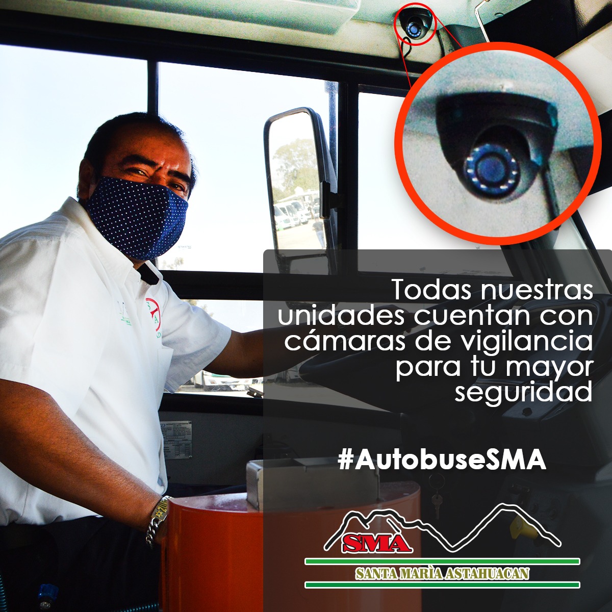 AutobuseSMA's tweet photo. Las más de 140 unidades que componen nuestro parque vehicular cuentan con cámaras de vigilancia, estamos trabajando en ofrecerte un mejor servicio y mayor seguridad.

#AutobuseSMA #Chalco #seguridad https://t.co/67gdZJI3oL