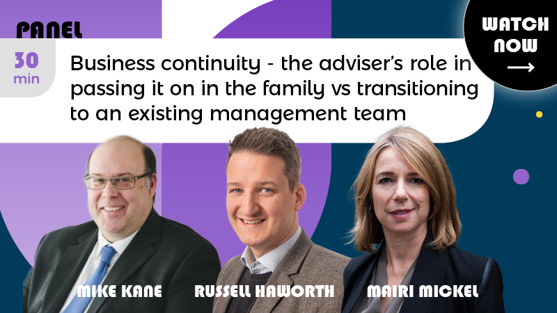 Intelligentwit's tweet photo. What's the adviser's role in passing business continuity on in the family vs transitioning to an existing management team?
If you want to know more watch the Business Continuity panel. Only at #INTERGEN2020
#financialwellbeing #gamechangers #wealthmanagement https://t.co/bgiEBg9euu